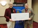 At the ARRL Board's January meeting, ARRL President Kay Craigie, N3KN, received a donation from Hudson Division Director Mike Lisenco, N2YBB, for the Legislative Issues Advocacy Fund. President Craigie matched the $4500 contribution. [Harold Kramer, WJ1B, photo]

 